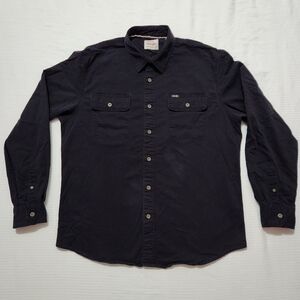 Wrangler Dual Flap Pocket Workwear Button Down Shirt Black Sz L